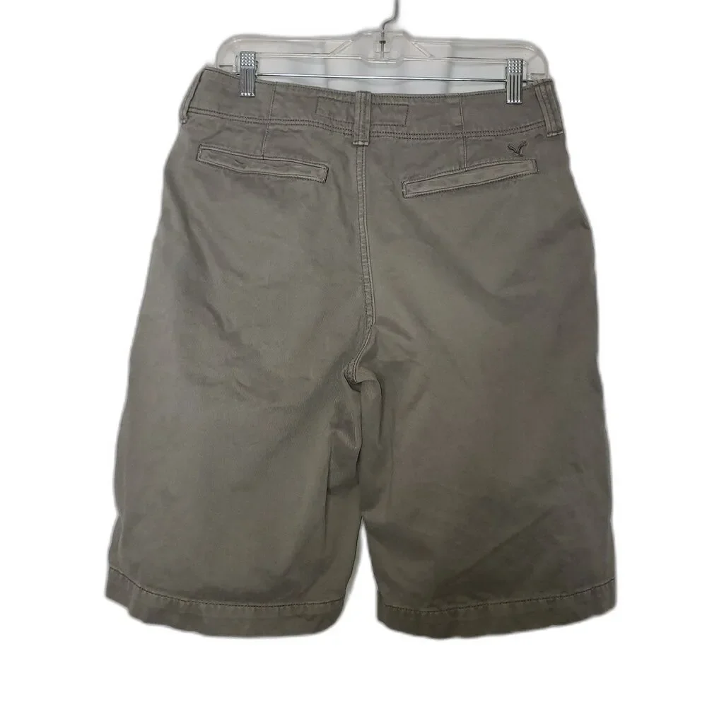 AMERICAN EAGLE OUTFITTERS Khaki Gray Longboard Shorts Mens Size 30